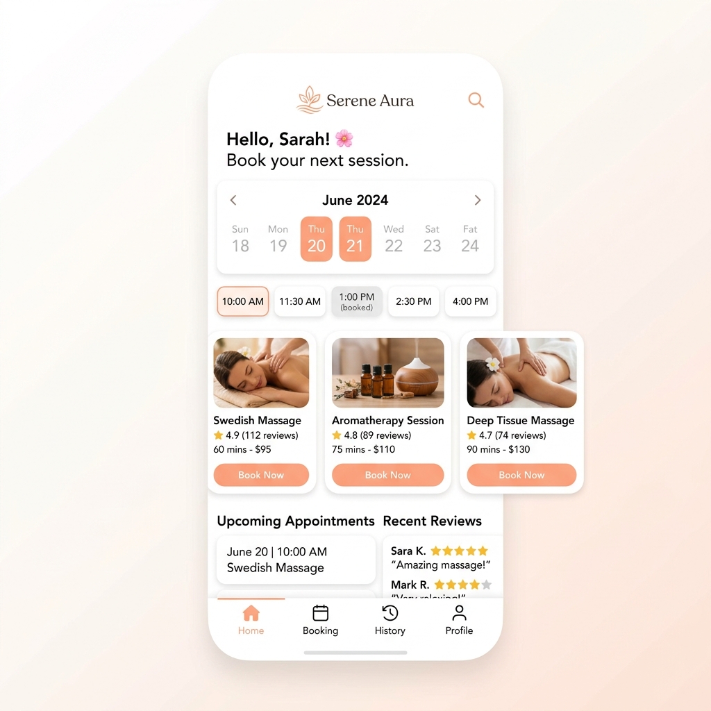 Booking App Mockup