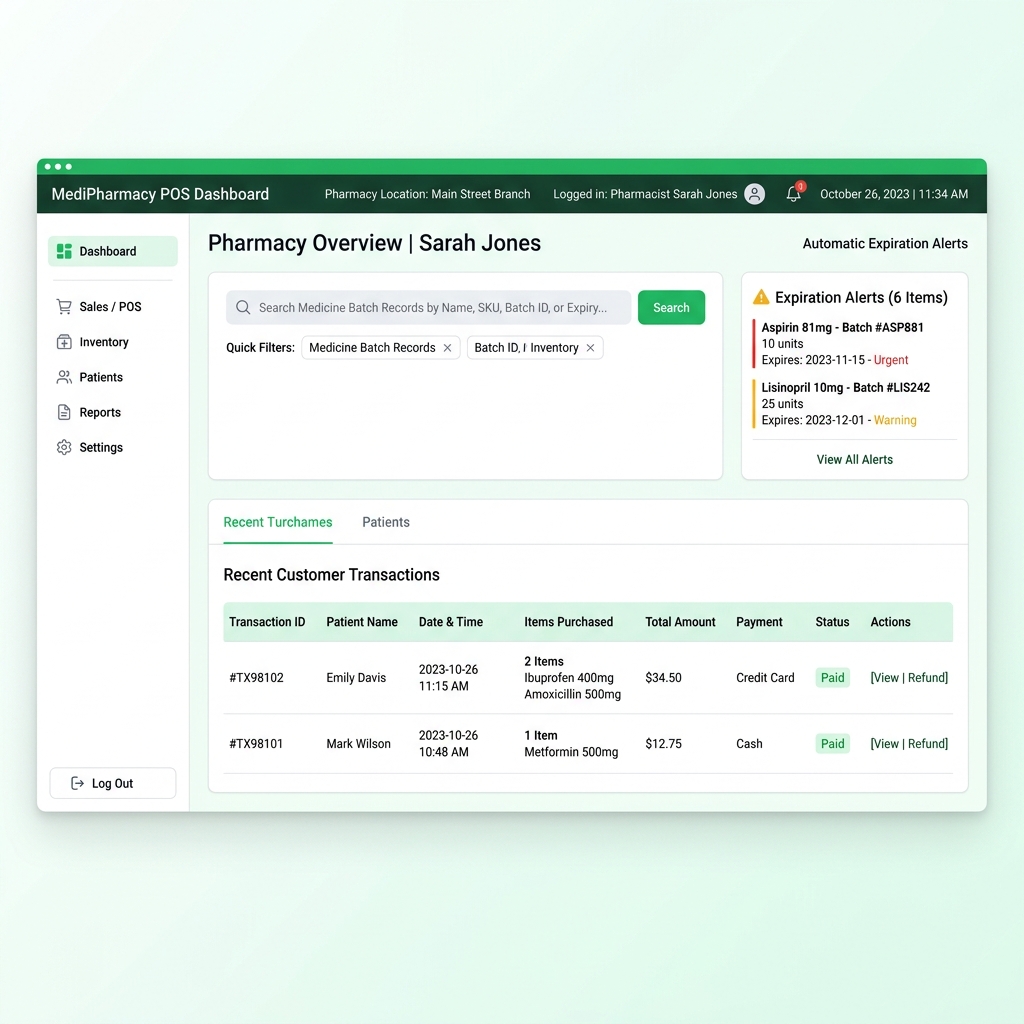 Pharmacy POS Mockup