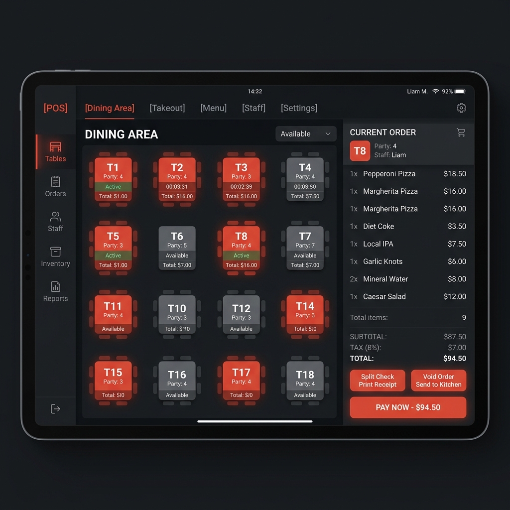 Restaurant POS Mockup
