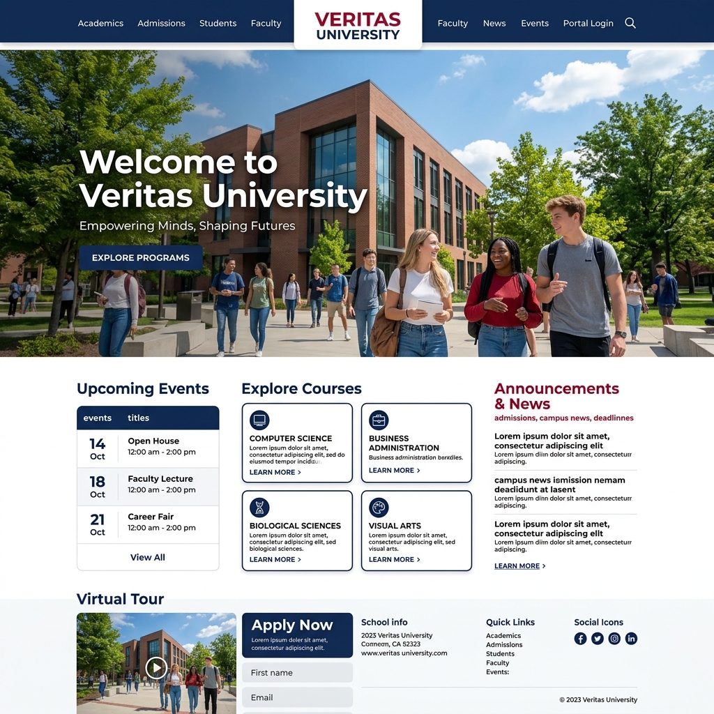 School Website Mockup